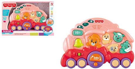 Train bébé animal Amuuso + musique légère (rose).