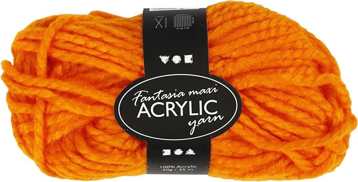 Creativ company fil acrylique maxi orange 35 mètres