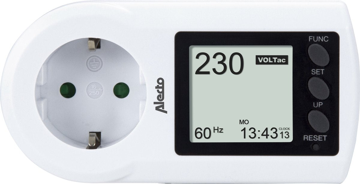 Compteur d'énergie Alecto em-17 nl - coûts de l'électricité en centimes d'euro - prix de l'électricité réglable noir