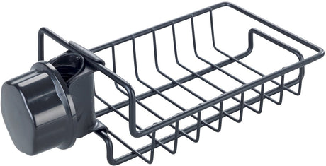 Wenko Organisateur d'évier Ohio noir en acier inoxydable - Organisateur d'évier - Organisateur de comptoir en acier inoxydable noir - Fixation sans perçage