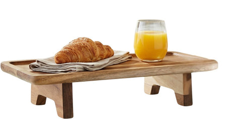 Plateau en bois Alpina - plateau petit-déjeuner au lit - modèle rectangulaire - couleur marron - en bois - dimensions 38,5 x 20 x 5,4 cm - avec 2 ans de garantie constructeur