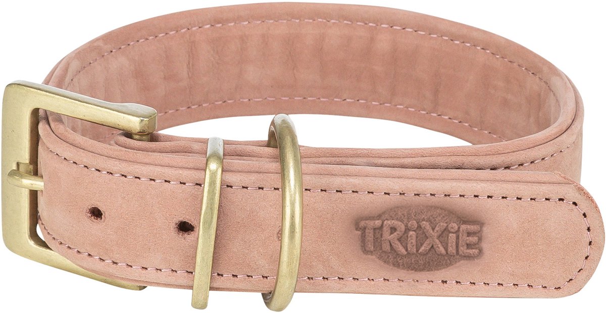 Trixie collier pour chien pur cuir rose