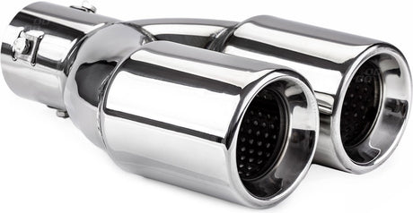 Embout de garniture d'échappement universel en inox Amio - 2x74mm - taille 008 - diamètre de raccordement entre 36mm et 54mm