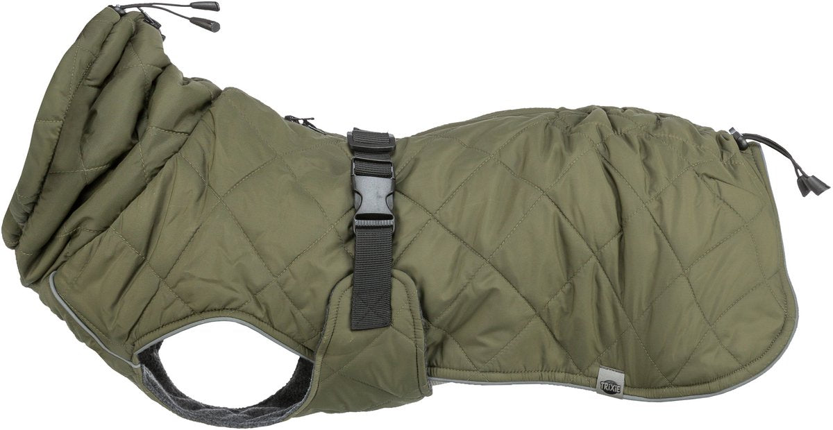 Manteau pour chien Trixie - vert olive 50cm - imperméable, doublure polaire, réglable
