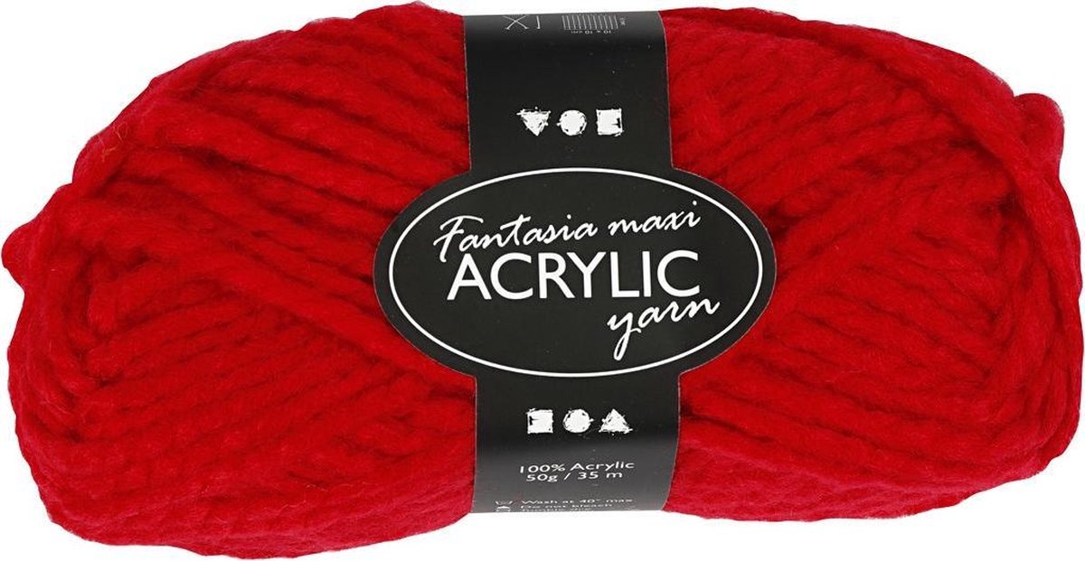 Creativ company creotime fil acrylique rouge 35 m. 50 grammes