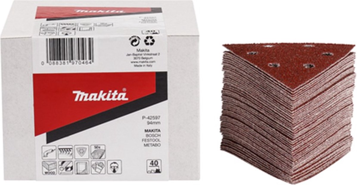 Makita accessoires feuille abrasive 3-k k100 rouge v. - p-42628 - p-42628
