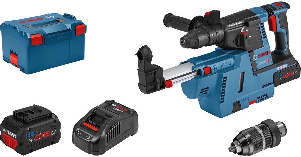 Marteau perforateur sans fil Bosch GBH 18V-26 F avec SDS Plus 2x 5,5 Ah ProCore...