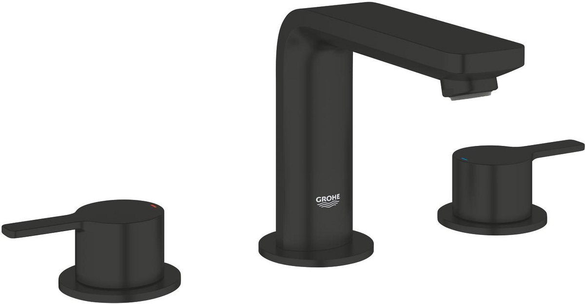 Grohe Lineare nouveau mitigeur de lavabo 3 trous taille M – avec garniture de vidage – ecojoy – fixation rapide – noir mat