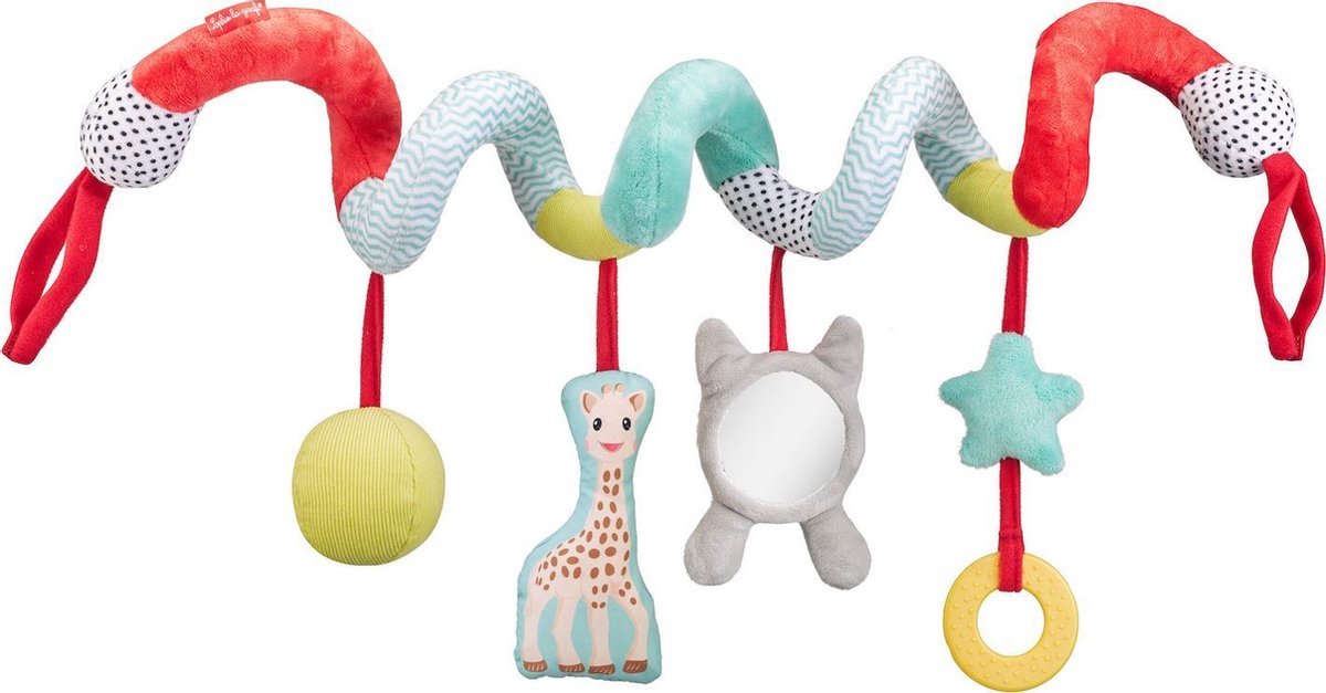 Spirale d'activité Sophie la girafe - spirale parc - jouet bébé - avec anneau de dentition - dès 3 mois - 20-80 cm - textile - multicolore