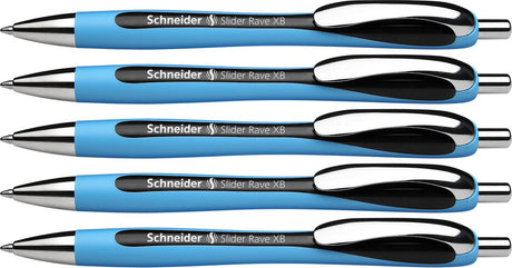 Schneider instruments d'écriture stylo à bille schneider - slider rave - plume xb - largeur de trait 1,4 mm - noir - 5 pièces - s-132501-5