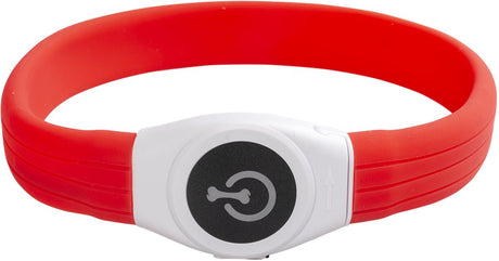 Duvo plus - vêtements pour animaux - chien - anneau lumineux flash maxi usb silicone 45x2,5x1cm rouge - 1pc