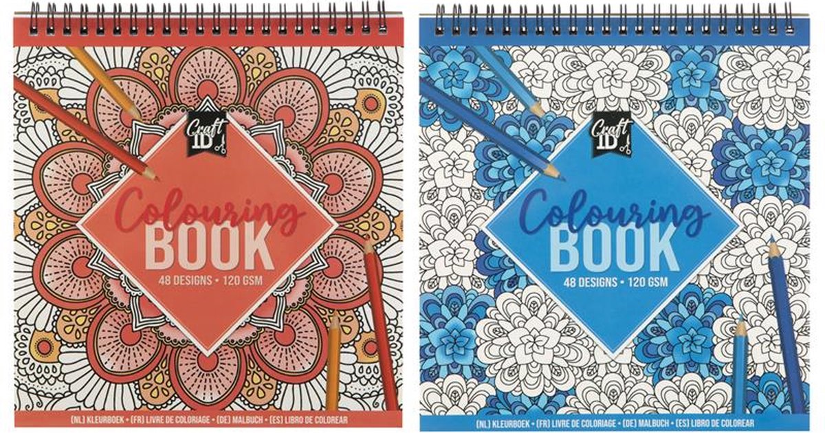 Grafix craft id livre de coloriage 21x20cm, 24 feuilles assorties
