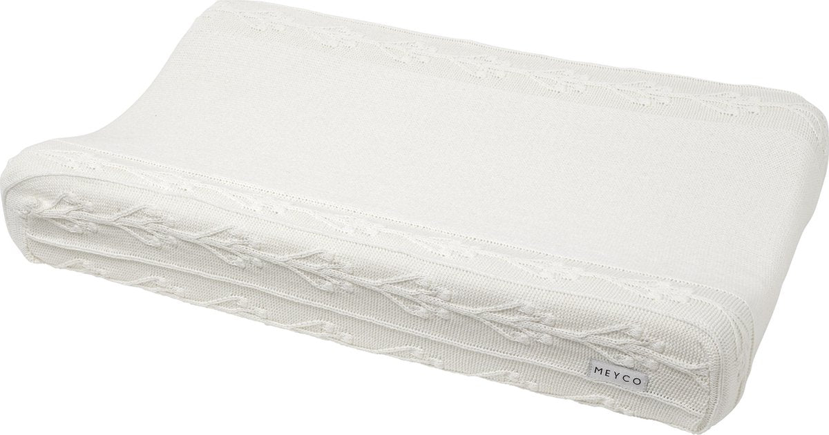 Housse de matelas à langer Meyco bébé fleur romantique - blanc cassé - 50x70cm