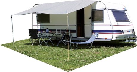 Eurotrail Luifel Caravan 300 x 240 cm en polyester gris 2 bâtons