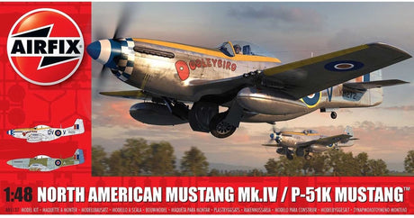 Airfix maquette avion - 05137 nord-américain mustang mk.iv - p-51k mustang - avion à hélice plastique - 1:48 - modélisme