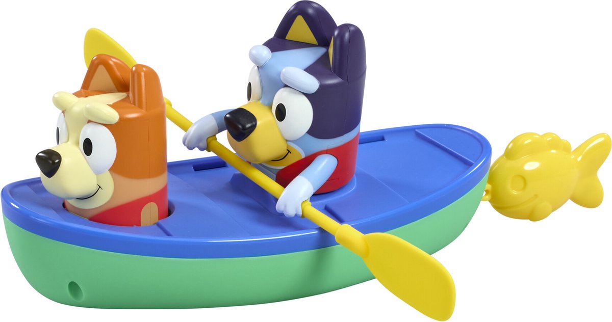 Tomy Bluey - Jouet de bain Bluey's Canoe Pull Go