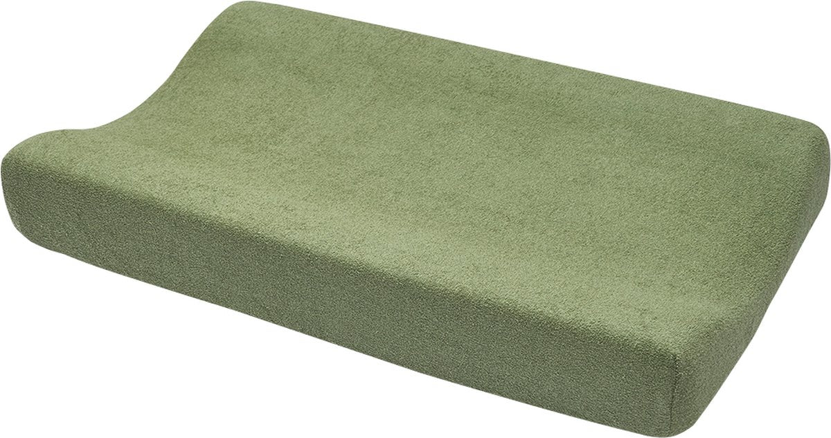 Housse de matelas à langer Meyco baby uni - tissu éponge - vert olive - 50x70cm