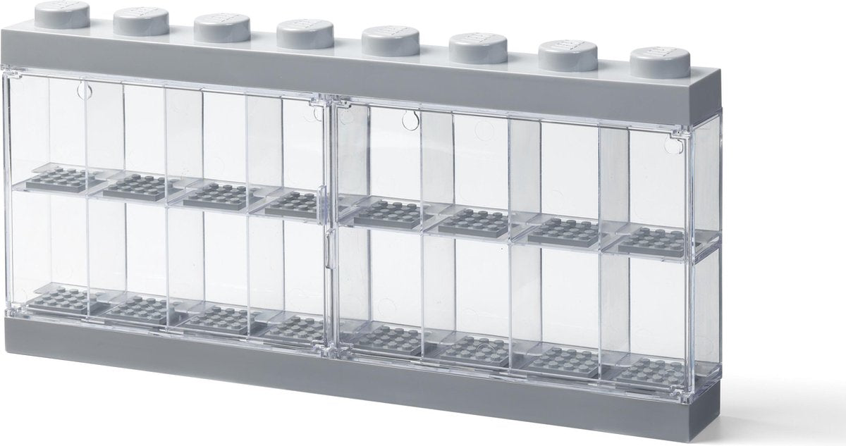 Lego - vitrine figurine 16 - plastique - gris