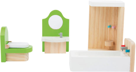 Small foot - meubles de salle de bain en bois pour maison de poupée, 4 pièces.