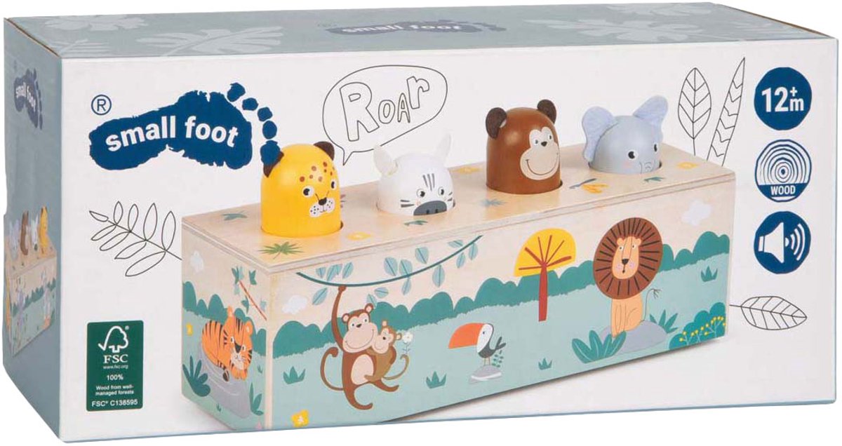 Small foot - animaux dansants en bois avec sons safari fsc