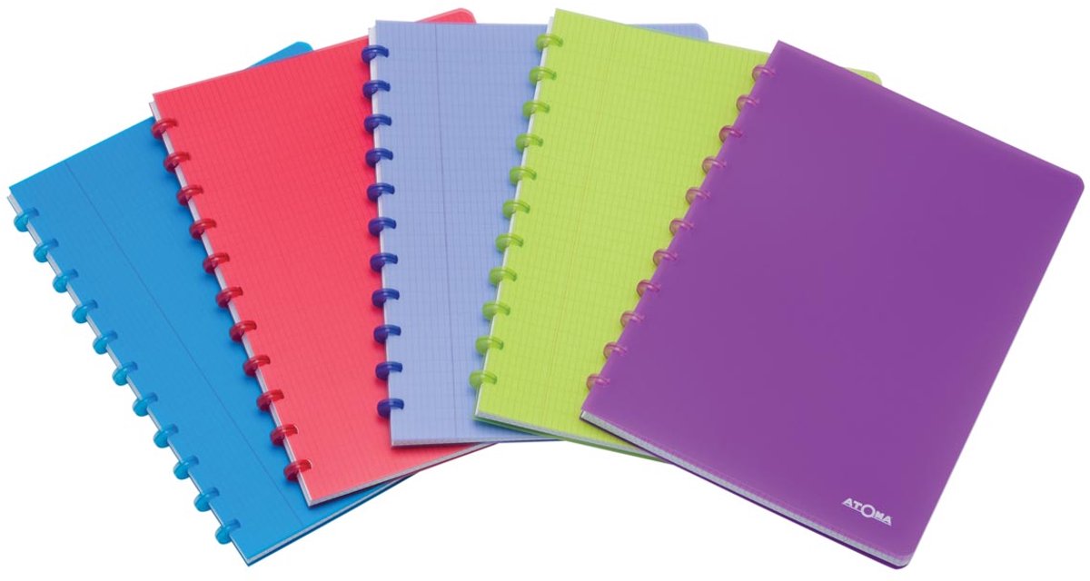 Carnet tendance Atoma - a4 - 144 pages - carreaux 5 mm - couleurs assorties - 1 pièce
