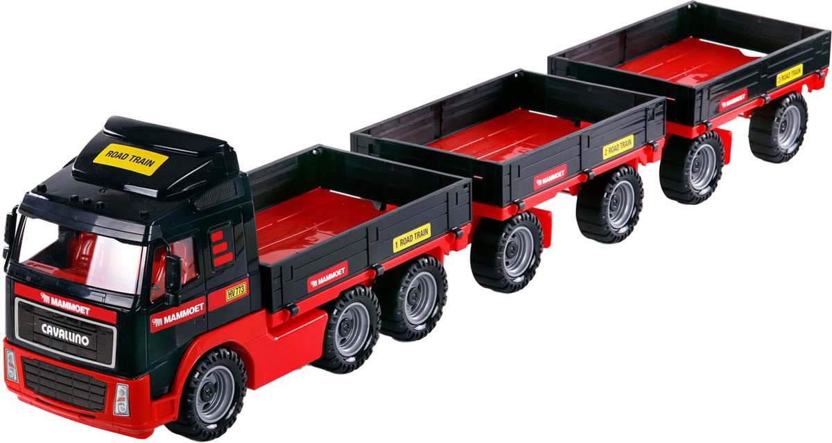 Camion de mammouth cavallino avec double remorque, échelle 1:16
