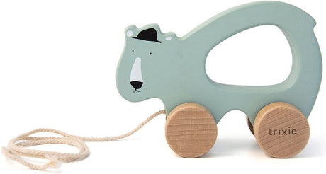 Jouet à tirer en bois Trixie - mr. ours polaire - pour les premiers pas - jouets pour bébés - pour garçons filles - ours polaire