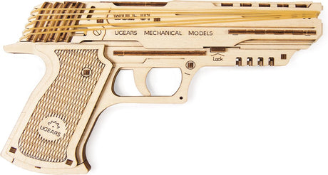 Modèle 3D en bois Ugears - pistolet wolf-01