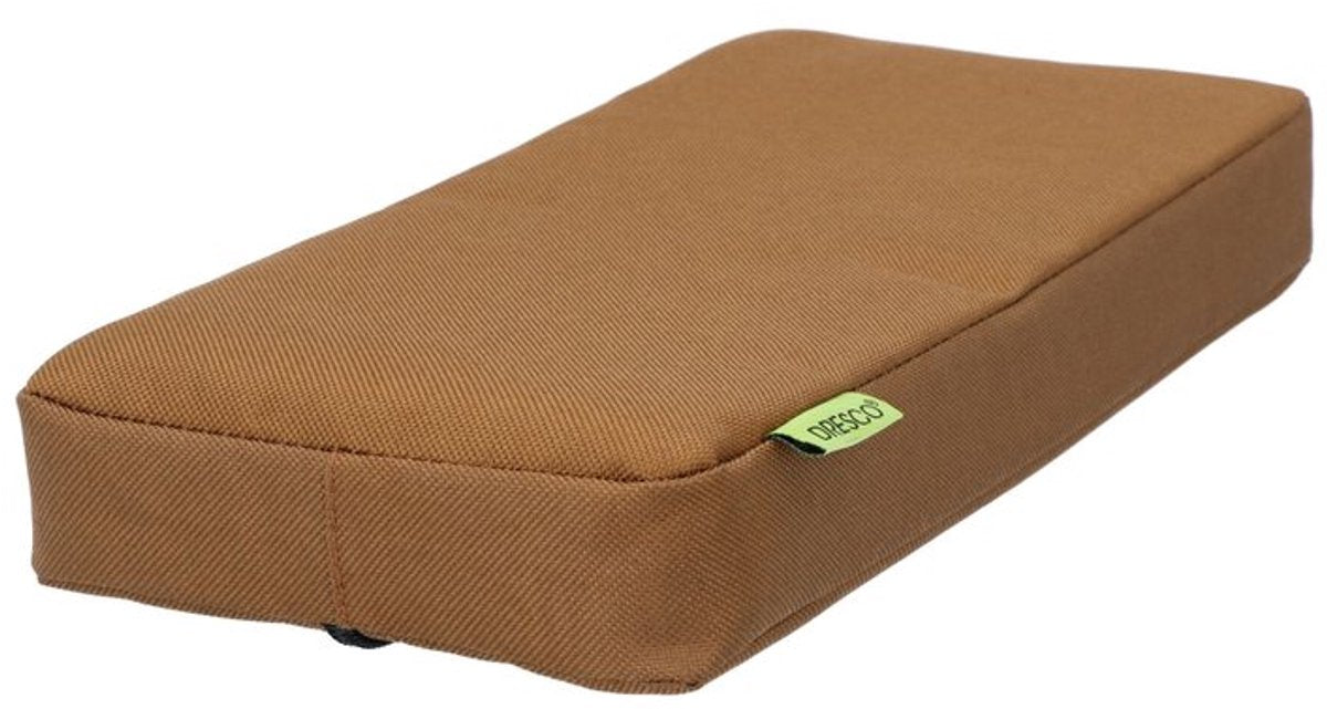 Dresco bagagedragerkussen – comfortabel - bruin – afmeting 32x15x5cm – montage met tie-wraps – rits in hoes