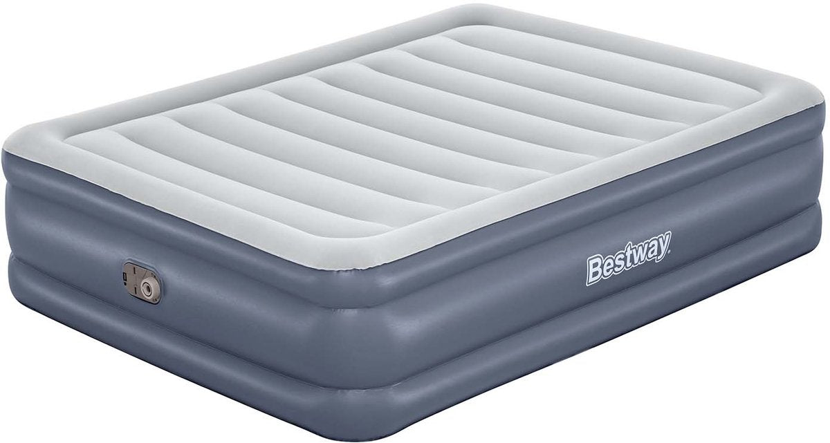 Bestway tritech queen luchtmatras met ingebouwde ac pomp en antimicrobiële coating 2,03 m x 1,52 m x 51 cm