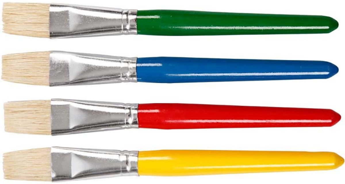 Société créative https: www.ccobby.nl pinceaux-pour-enfants-l-19-cm-b-20-mm-flat-4-piece-1-box