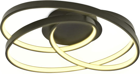 B.K. lumière - plafonnier LED - plafonnier annulaire - noir - l: 39cm - lumière blanc chaud 3 000 k - 35w
