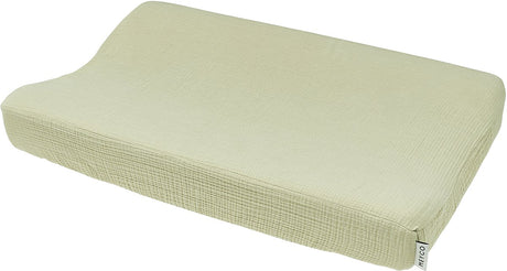 Housse de matelas à langer Meyco baby uni - hydrophile prélavée - olive douce - 50x70cm
