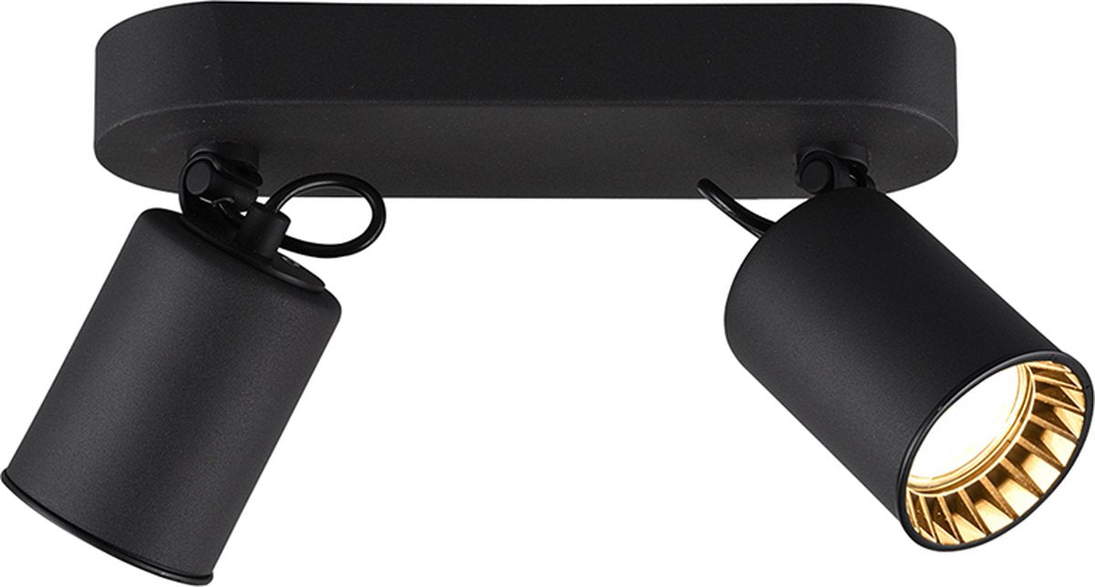 Trio pago - spot - noir mat - excl. 2x gu10 4,9 w - montage au plafond