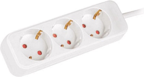 Rallonge sans marque sans marque - multiprise - 3 prises - 1,5m - mise à la terre 3x1,5 mm² - 2500w - blanc