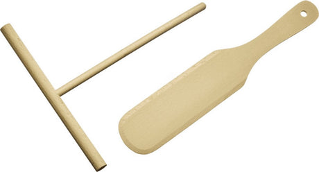 Westmark Spatule à crêpes Woody – Kit pratique pour préparer sans effort de délicieuses crêpes et des crêpes fines – Bois, 2 pièces