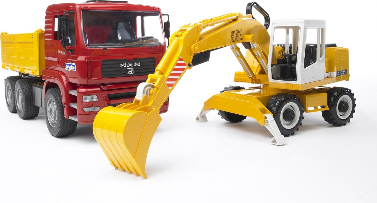 Bruder Auto Truck Man TGA avec Liebherrr Excavator