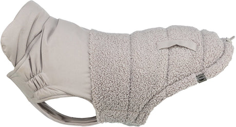 Manteau pour chien Trixie - gris 30cm - polyester chaud, rabat de poitrine réglable, poches décoratives tendance