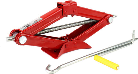 Amio cric ciseaux universel avec manivelle pour voiture rouge - 1,5 tonnes