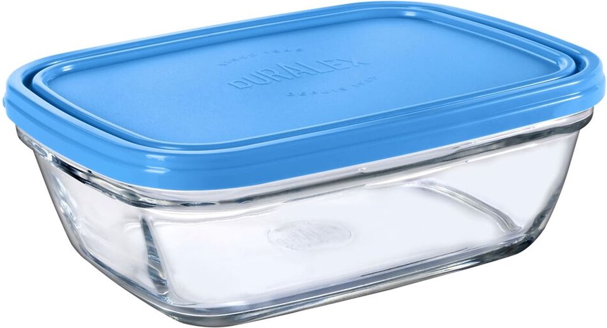 3670 boîte à lunch rectangulaire avec couvercle duralex freshbox bleu 1,1 l