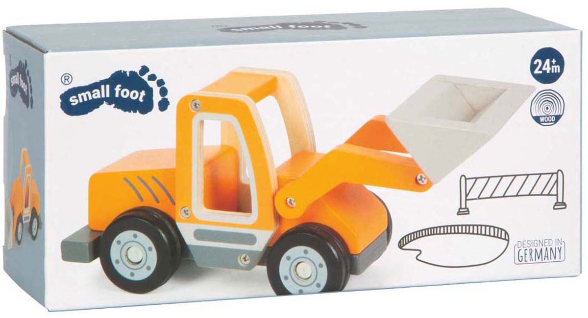 Small foot - chargeuse sur pneus en bois avec pelle