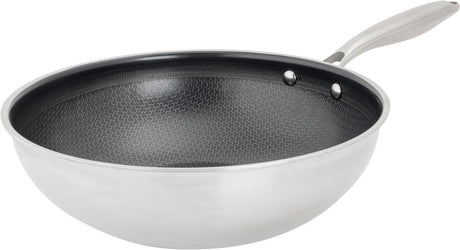 Cosy trendy hexapro wokpan - ø28x9cm - pfas-vrij - inductie wokpan - ovenbestendig tot 200°c - snelle opwarming – zonder deksel - zilver-grijs