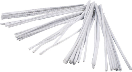 Chenille Blanc 30cm, 50 pcs.