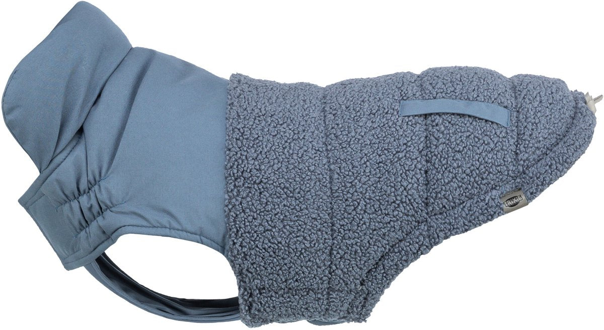 Manteau pour chien Trixie - bleu ajou 18cm - polyester chaud, rabat poitrine réglable, poches décoratives tendance