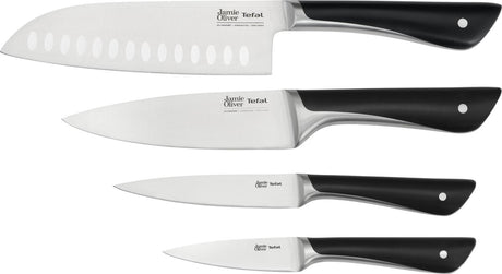 Ensemble de couteaux Jamie Oliver by Tefal - 4 pièces - acier inoxydable - ergonomique - pour usage professionnel