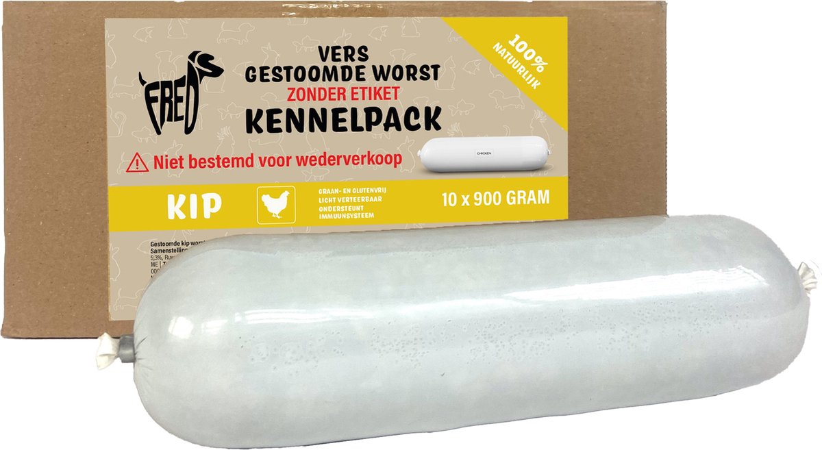 Freds viande fraîche cuite à la vapeur saucisses chenil pack poulet blé et sans gluten