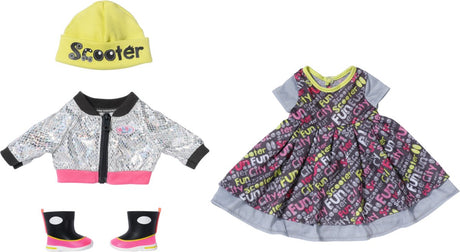 Baby born - style city deluxe - 43cm - robe, bottes et chapeau