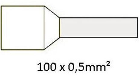 Virole Cimco isolée 0,5mm2 par 100