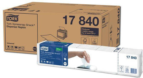 Serviettes Tork express snap snack pour distributeur, 1 pli, 1125 par paquet