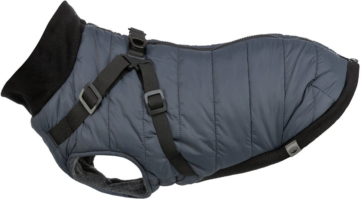 Trixie manteau pour chien pontis bleu - doublure polaire, harnais intégré, 27 cm